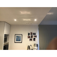 Water damage to ceiling in Forrest Canberra - Cause was failed water proofing on balcony above