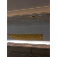 Damage to the ceiling from a leaking balcony above in Ngunnawal Canberra
