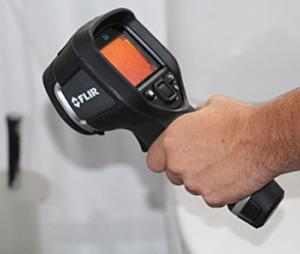 Finding water leaks and cables with a thermal camera.